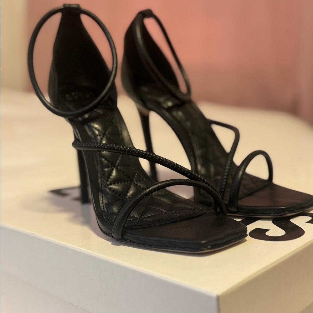 Schulz Black Strappy Heals